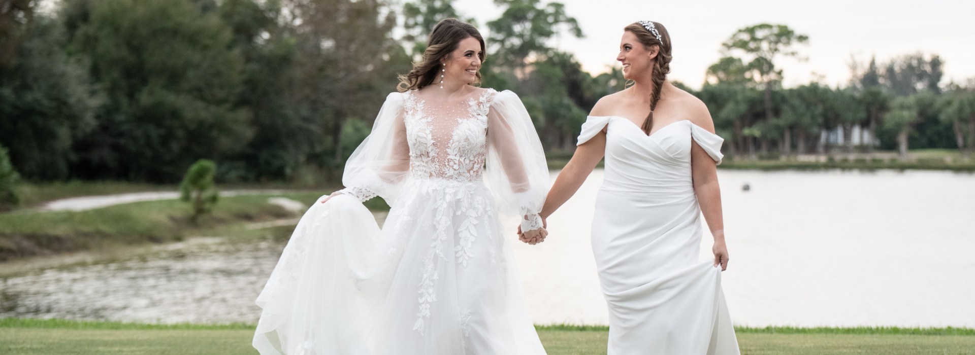Elopement, couple, two brides, LGBTQ wedding, inclusive wedding, wedding venue, elope, Florida elopement venue, how to elope, when to elope, beach venue, country club venue, waterfront wedding venue, how to plan an elopement