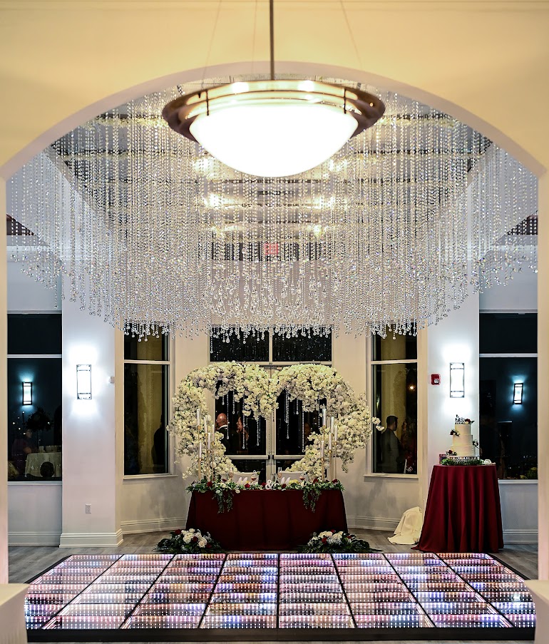 Spring Wedding Planning In Palm Beach, wedding reception, luxury decor, tables, chairs, flowers and linens